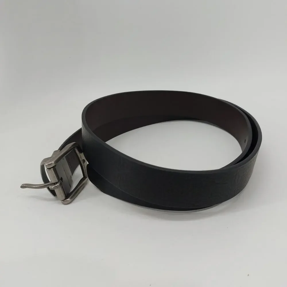 Levis Belt Black Brown Silver Tone Buckle 42-44 XL Men's